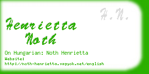 henrietta noth business card
